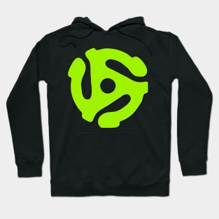 Neon green 45 rpm record adaptor, music geeks Hoodie